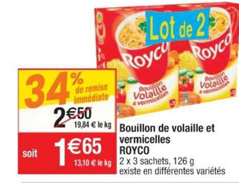 Offre Bouillon De Volaille Et Vermicelles Royco De Remise Imm Diate