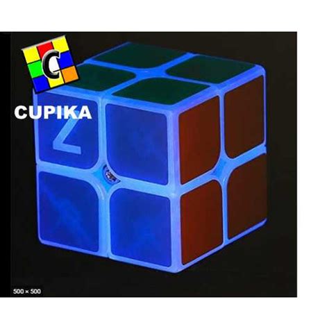 Jual Rubik 2x2 2x2x2 ZCUBE Glow In The Dark Biru Viral Unik LUMINOUS