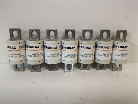 LOT OF 7 NOS FERRAZ SHAWMUT 150A 250V AC DC PROTISTOR FUSES A025R150