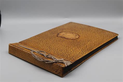 Vintage Tooled Leather Photoalbum Retro Leather Photos Cover Brown