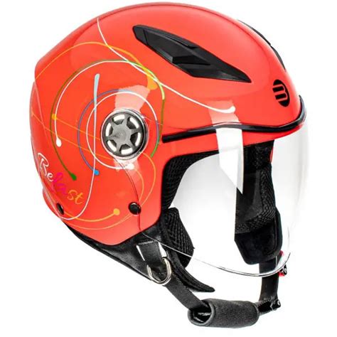 Casco Jet Bambino Befast Flipper Iii Linear Rosso Giallo Bianco Azzurro