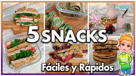 5 SNACKS o Aperitivos FÁCILES RÁPIDOS y SALUDABLES y con POCOS