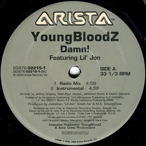 YoungbloodZ Featuring Lil' Jon - Damn! (2004, Vinyl) | Discogs