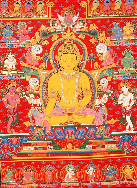 The Cosmic Buddha Ratnasambhava With The Eight Bodhisattvas Exotic