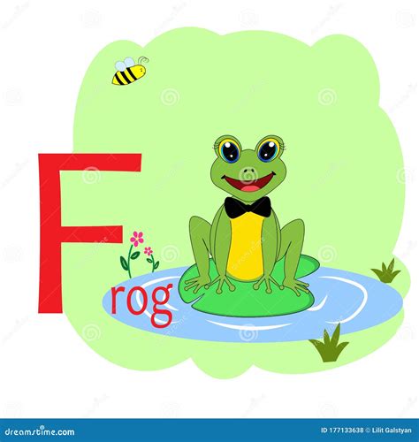 F Word For Frog Animal Alphabet Illustration Stock Vector