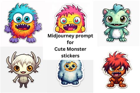 Cute Monster Stickers Graphic by Creative design · Creative Fabrica