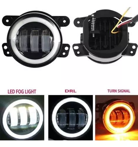 Farol De Milha 30w 4 Angel Eyes Branco Seta Jeep Wrangler Pt Journey