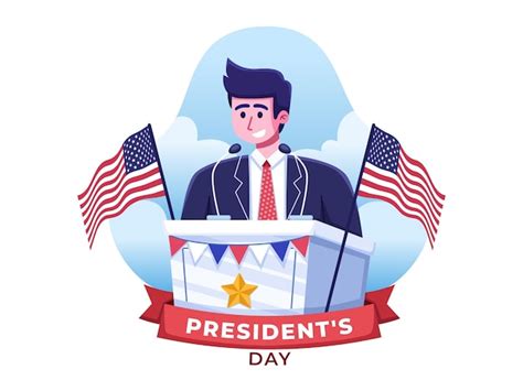 Feliz día del presidente de estados unidos ilustración con un