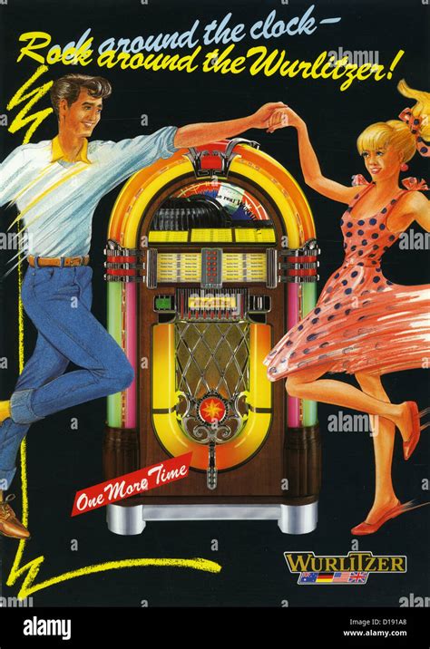 Wurlitzer Jukebox Advert Showing A Model 1015 Stock Photo Alamy