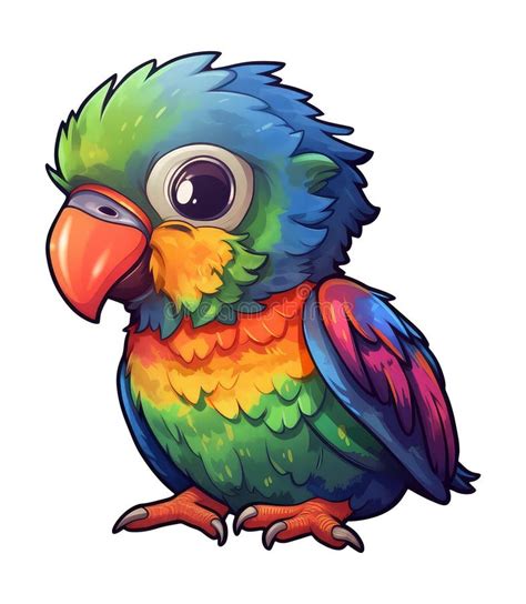 Funny and Cute Bird Transparency Sticker, Rainbow Lorikeet Stock Image ...