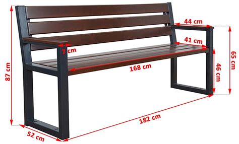 Modern Klupa 182x52x87 Tamni Orah Crna Emmezeta Webshop