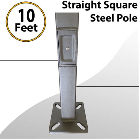 Light Post 10ft Tall X 4 Inch 11g Wall Straight Square Steel Dark