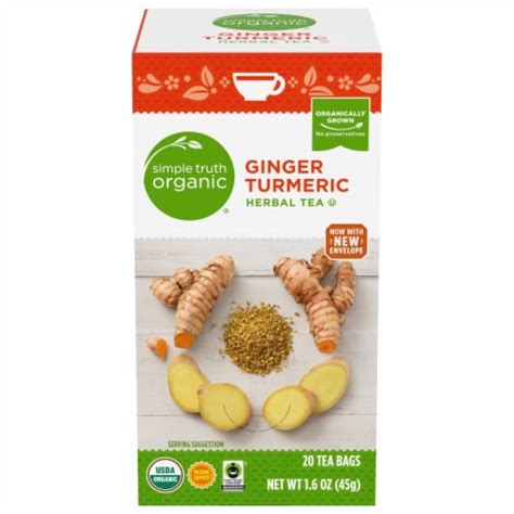 Simple Truth Organic Ginger Turmeric Herbal Tea 20 Ct Fred Meyer