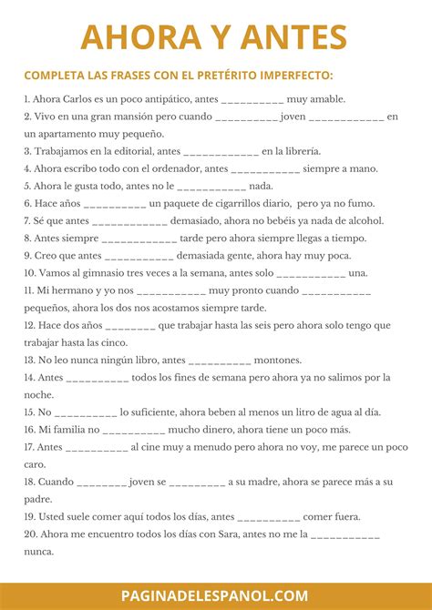 El Pretérito Y El Imperfecto Worksheet Answers