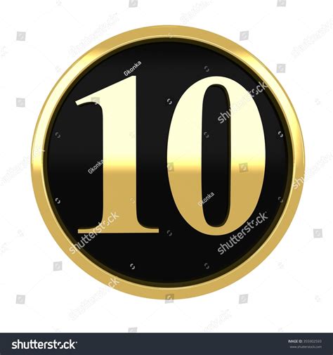 3d Golden Circle Number Ten 10 Stock Illustration 355902593 | Shutterstock