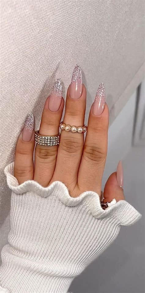 30 Glitter Nails To Bright Up The Season Ombre Glitter French Mani Nail Designs Glitter