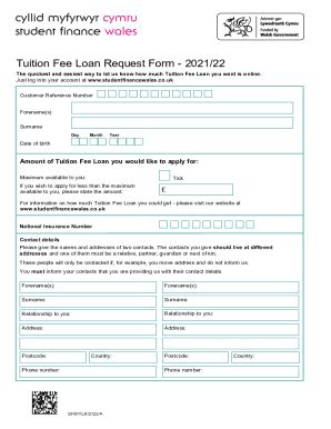 Fillable Online Tuition Fee Loan Request Form Tuition Fee