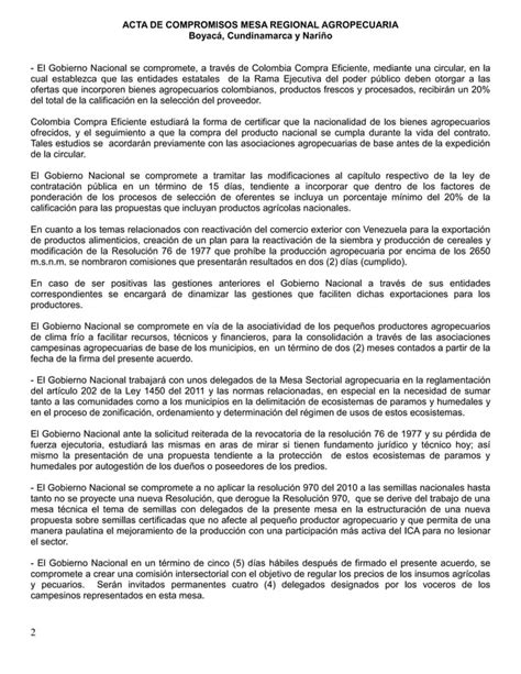 ACTA DE COMPROMISOS MESA REGIONAL AGROPECUARIA Tunja PDF