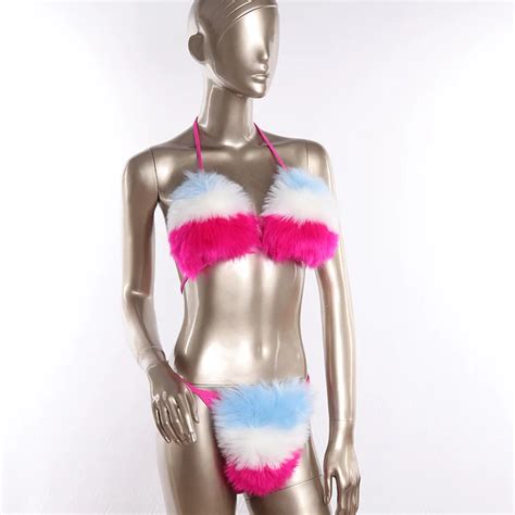 Custom Women Fur Underwear Fox Fur Furry Bra Lingerie Set Buy Furry