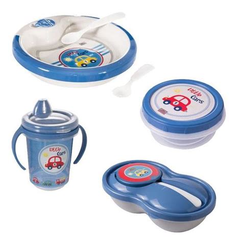 Kit Refeição Infantil Bebê Prato Térmico Copo Pote Papinha Carrinho