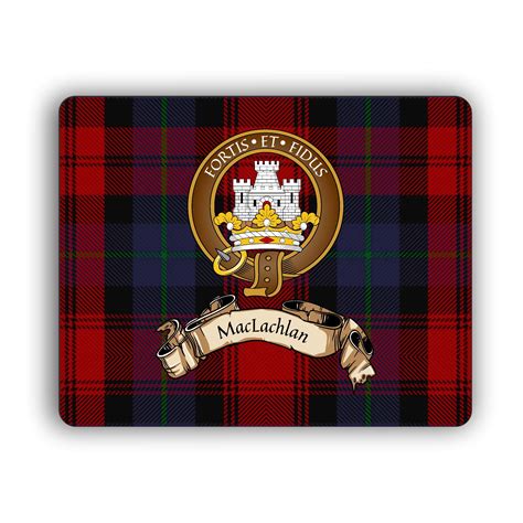 Maclachlan Scottish Clan Tartan Crest Computer Mouse Pad Etsy