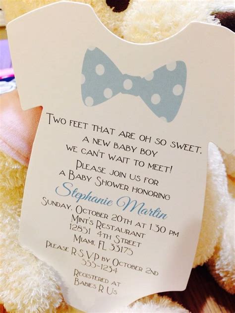 Bow Tie Baby Shower Invitation Baby Shower Onesie Bow Tie Baby