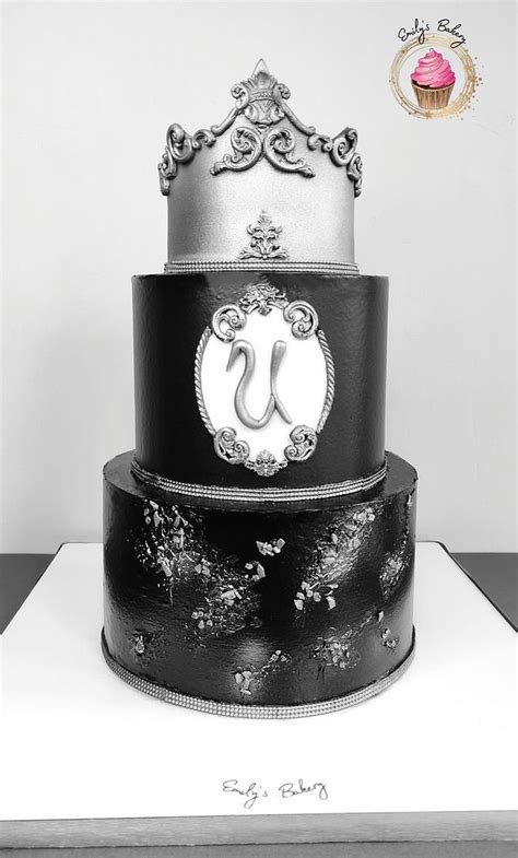 Black And Silver Decorated Cake By Emily S Bakery CakesDecor