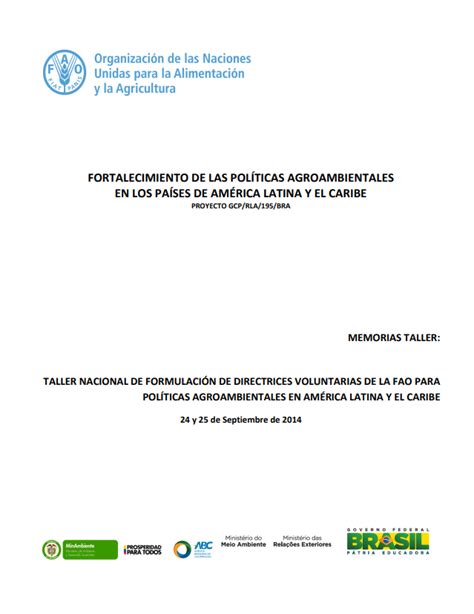 Memoria Taller Nacional De Formulaci N De Directrices Voluntarias De La