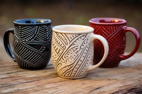 Premium Ai Image Ceramic Mugs With Intricate Handpainted Designs