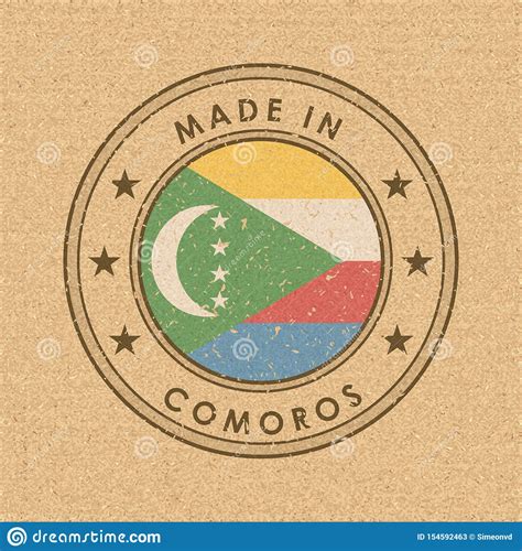 Comoros Round Circle Flag Comorian Circular Button Banner Icon Eps