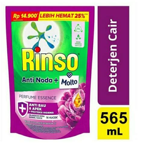 Jual Rinso Detergen Cair Anti Noda Plus Molto Perfume Essence 565 Ml