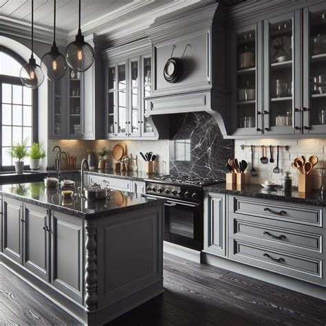 Perfect Harmony: Blending Black Granite with Grey Cabinets