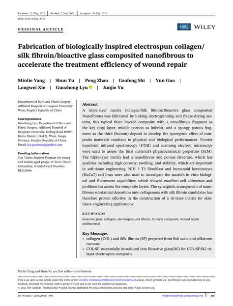 Pdf Fabrication Of Biologically Inspired Electrospun Collagen Silk