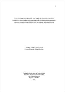 Evaluaci N Del Comportamiento De La Gesti N De Recaudo De Cartera De