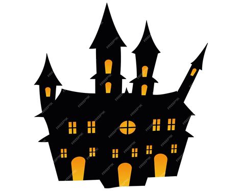 Premium Vector Halloween Haunted House Silhouette