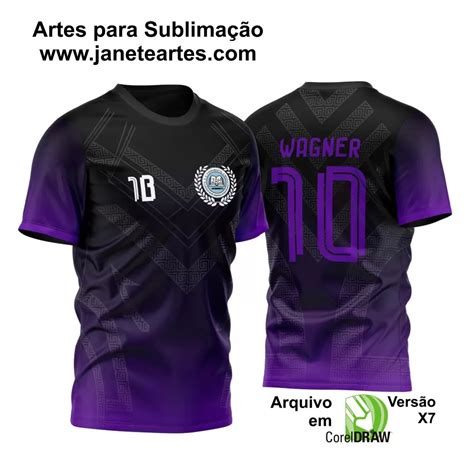 Arte Estampa Camisa Preta E Roxa Vetor Interclasse Jogos