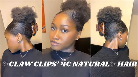 EASY 4C NATURAL HAIR STYLE TUTORIAL USING CLAW CLIPS IN 4C 4B NATURAL