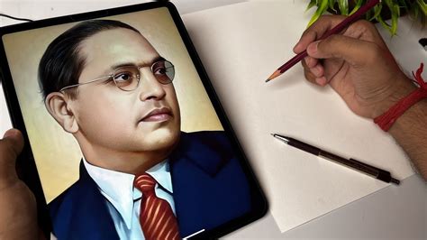 How To Draw Dr Br Ambedkar Step By Step Outline Tutorial Youtube