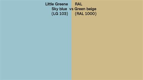 Little Greene Sky Blue Lg 103 Vs Ral Green Beige Ral 1000 Side By Side Comparison