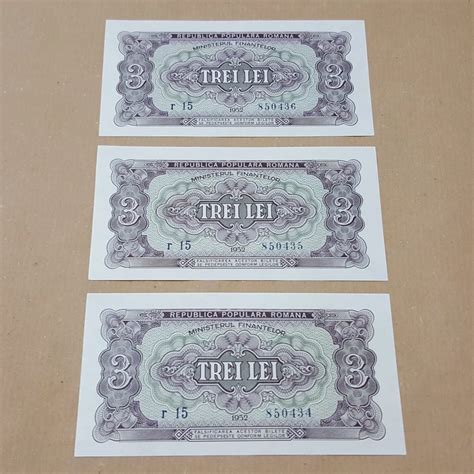 Bancnota Lei Unc Serii Consecutive Necirculate Arhiva