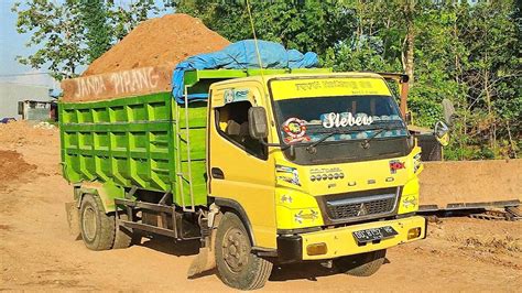 Dump Truk Canter Super Hdx Jomplang Muatan Full Bak Tanah Timbunan