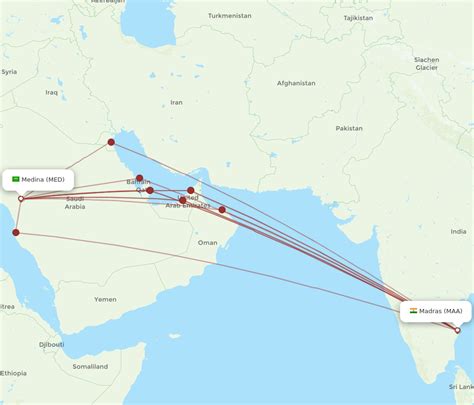 All Flight Routes From Chennai To Madinah MAA To MED Flight Routes