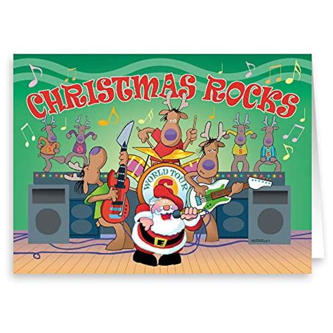 Santa Rock Band Funny Christmas Card 18 Boxed Cards And Envelopes