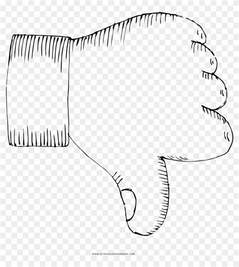 Thumb Down Coloring Page Line Art Clipart Pikpng