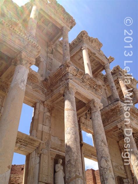 Ancient Rebuilt Ruins From The Roman City Of Ephesus Current Day