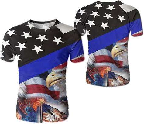 Playera Con Dise O De Bandera De Estados Unidos Y Guila B Lida Con