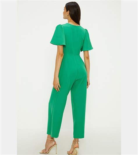 Buy Oasis Crepe Wrap Side Jumpsuit In Green 6thstreet Qatar