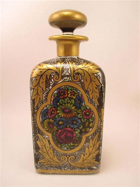 Vintage Bohemian Glass Richly Gilt And Enamelled Floral Decanter Poss By Muhlhaus Or Haida