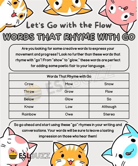 Words That Rhyme With Go To Master Your Rhyme Flows Eslbuzz