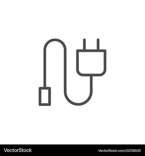 Device Charger Line Icon Royalty Free Vector Image